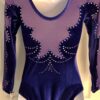 GK LgSLV LADIES SMALL PURPLE GLITTER VELVET MESH JA GYMNAST DANCE LEOTARD Sz AS - Image 6