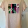 NAUTICA LADIES LARGE SSLV PALE PINK SAILING THEME PRINT T-SHIRT TOP Sz L NWT!