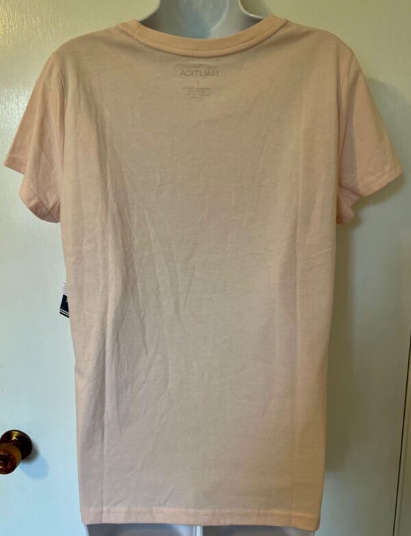 NAUTICA LADIES LARGE SSLV PALE PINK SAILING THEME PRINT T-SHIRT TOP Sz L NWT! - Image 3