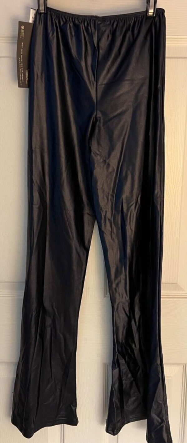 LEOâ€™S DANCEWEAR JAZZ ADULT SMALL BLACK SHINY WET LOOK BOOT LEG DANCE PANTS SZ S - Image 7