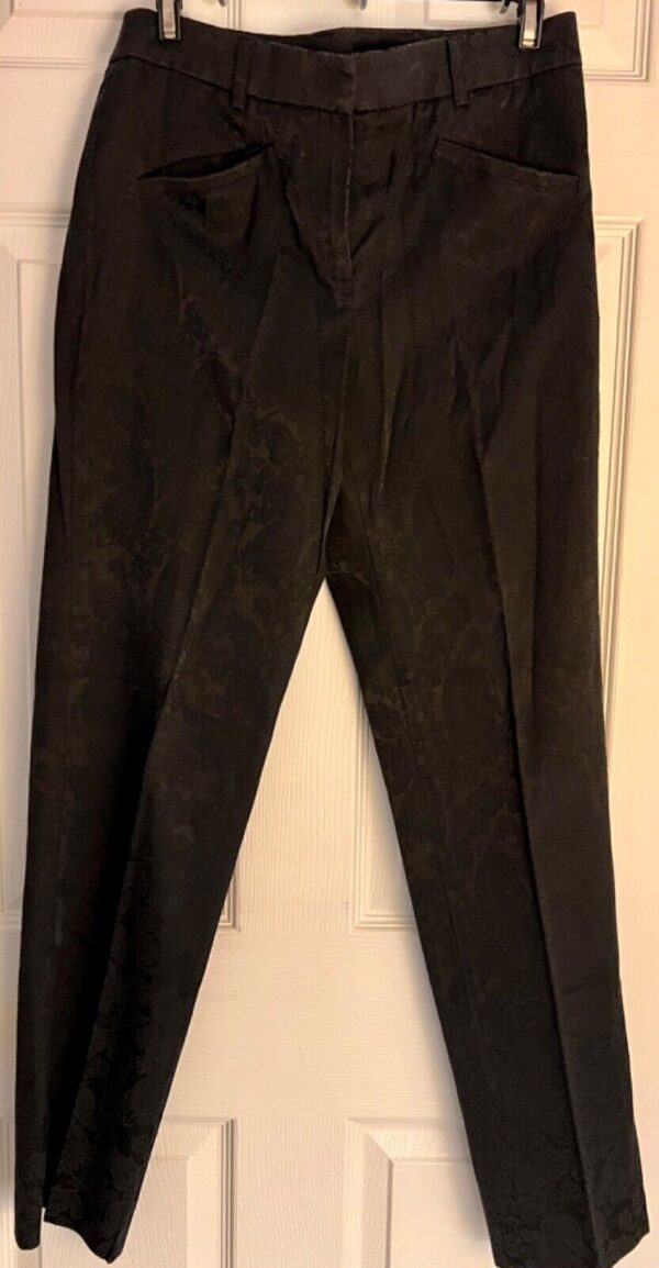 Willi Smith Black Slacks Womens Size 4 Paisley Design Cotton Blend Dress Pants 4