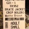 GK ICE SKATE BLACK CROP BOLERO ADULT SMALL MATTE TRICOT L/S SKATE JACKET SZ S - Image 6