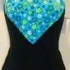 GK BLUE WHITE FLORAL ADULT X-LARGE NYLON GYMNASTICS DANCE TANK LEOTARD AXL NWT!