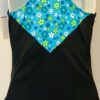 GK BLUE WHITE FLORAL ADULT X-LARGE NYLON GYMNASTICS DANCE TANK LEOTARD AXL NWT! - Image 2