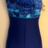 GK DANCE BIKETARD ADULT SMALL BLUE REFLECTION PRINT N/S WORKOUT GYM TANK Sz AS