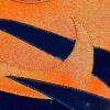 GK LgS ORANGE & NAVY MYSTIQUE ADULT SMALL GYMNASTICS DANCE CHEER LEOTARD Sz AS - Image 2