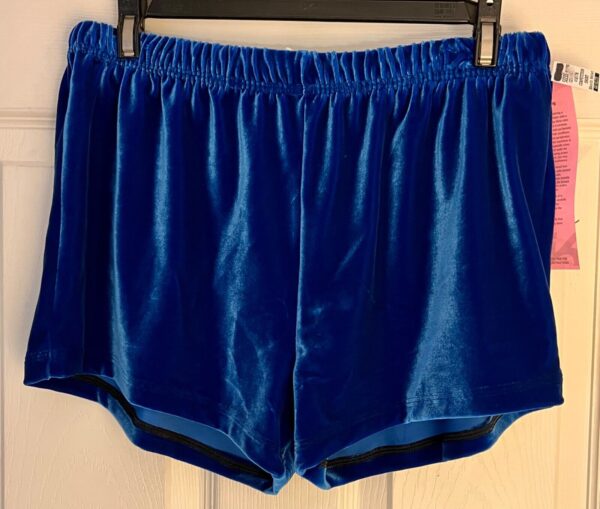 GK CHEER DANCE GYM WORKOUT SHORTS ADULT LARGE ROYAL VELVET DANCE Sz AL NWT!