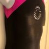 ADIDAS STATE CHAMPS CHILD MEDIUM GK BLACK PINK FOIL GYMNASTICS TANK LEOTARD CM - Image 3