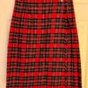 THE EAGLEâ€™S EYE LADIES SIZE 4 RED PLAID FRINGE WRAP WOOL COTTON SKIRT Sz 4 EUC!
