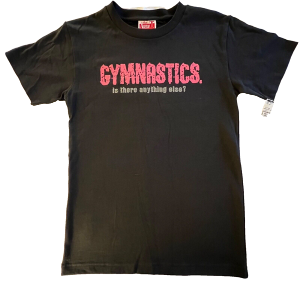 THE AUSSIE T CO. GK PINK â€œGYMNASTICSâ€¦â€ LADIES SMALL SSLV  BLACK COTTON T-SHIRT S - Image 2