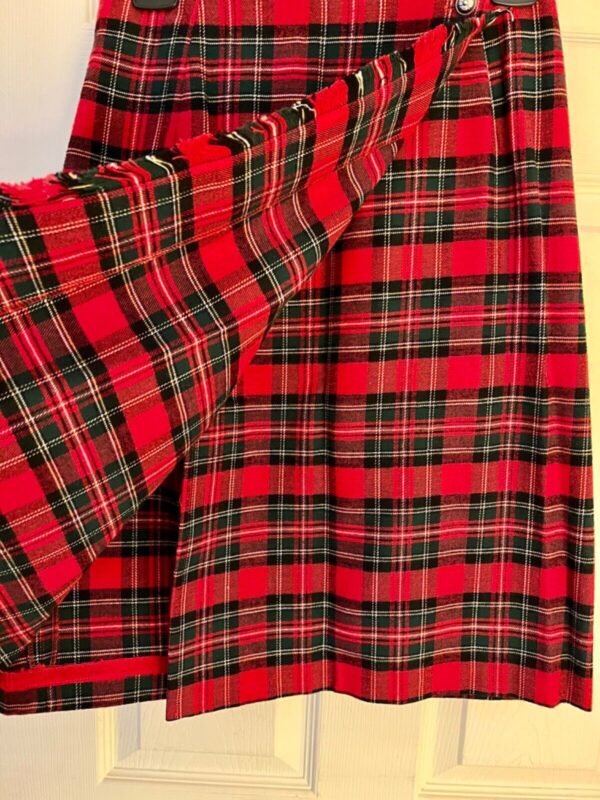 THE EAGLEâ€™S EYE LADIES SIZE 4 RED PLAID FRINGE WRAP WOOL COTTON SKIRT Sz 4 EUC! - Image 4