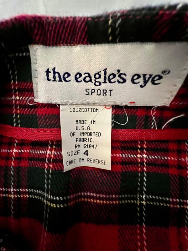 THE EAGLEâ€™S EYE LADIES SIZE 4 RED PLAID FRINGE WRAP WOOL COTTON SKIRT Sz 4 EUC! - Image 7