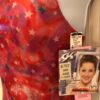 CARLY PATTERSON GK ADULT X-SMALL RED VELVET FOIL GYMNASTS TANK LEOTARD Sz AXS - Image 4