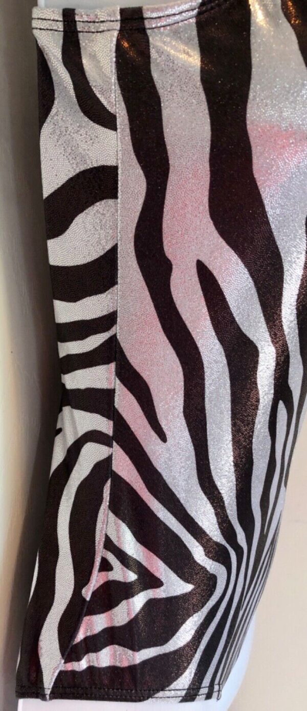 GK Elite WILD ZEBRA TANK ADULT SMALL POLY/SPANDEX FOIL GYMNASTS DANCE LEOTARD AS - Image 3