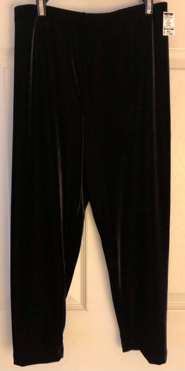 GK ELITE LADIES X-LARGE BLACK SMOOTH VELVET CROP CAPRI TIGHTS Sz AXL NWT! - Image 2