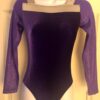 GK ADULT SMALL PURPLE VELVET GLITTER LgSLV SILVER GYMNASTICS DANCE LEOTARD Sz AS