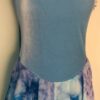 GK ICE FIGURE SKATE DRESS ADULT SMALL SLVLS BLUE VELVET TYE-DYE CHIFFON Sz AS