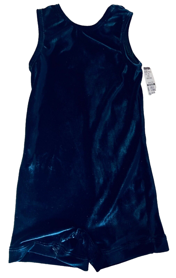 GK KIDS BIKETARD CHILD X-SMALL NAVY/SAPPHIRE VELVET GYMNASTICS DANCE TANK SZ XS - Image 7