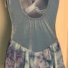 GK ICE FIGURE SKATE DRESS ADULT SMALL SLVLS BLUE VELVET TYE-DYE CHIFFON Sz AS - Image 6
