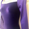 GK ADULT SMALL PURPLE VELVET GLITTER LgSLV SILVER GYMNASTICS DANCE LEOTARD Sz AS - Image 4