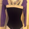 GK ADULT SMALL PURPLE VELVET GLITTER LgSLV SILVER GYMNASTICS DANCE LEOTARD Sz AS - Image 5