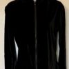 GK WARM UP JACKET LADIES SMALL BLACK VELVET ZIP FRONT HOOD GYM DANCE SKATE Sz S