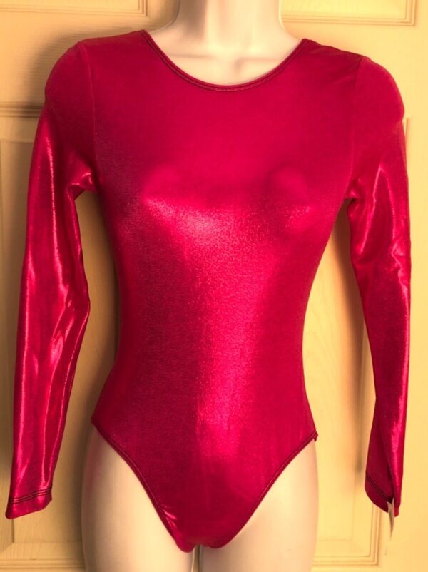 GK LONG SLEEVE LADIES BERRY MYSTIQUE HOLOGRAM GYMNASTICS DANCE LEOTARD Sz AS NWT