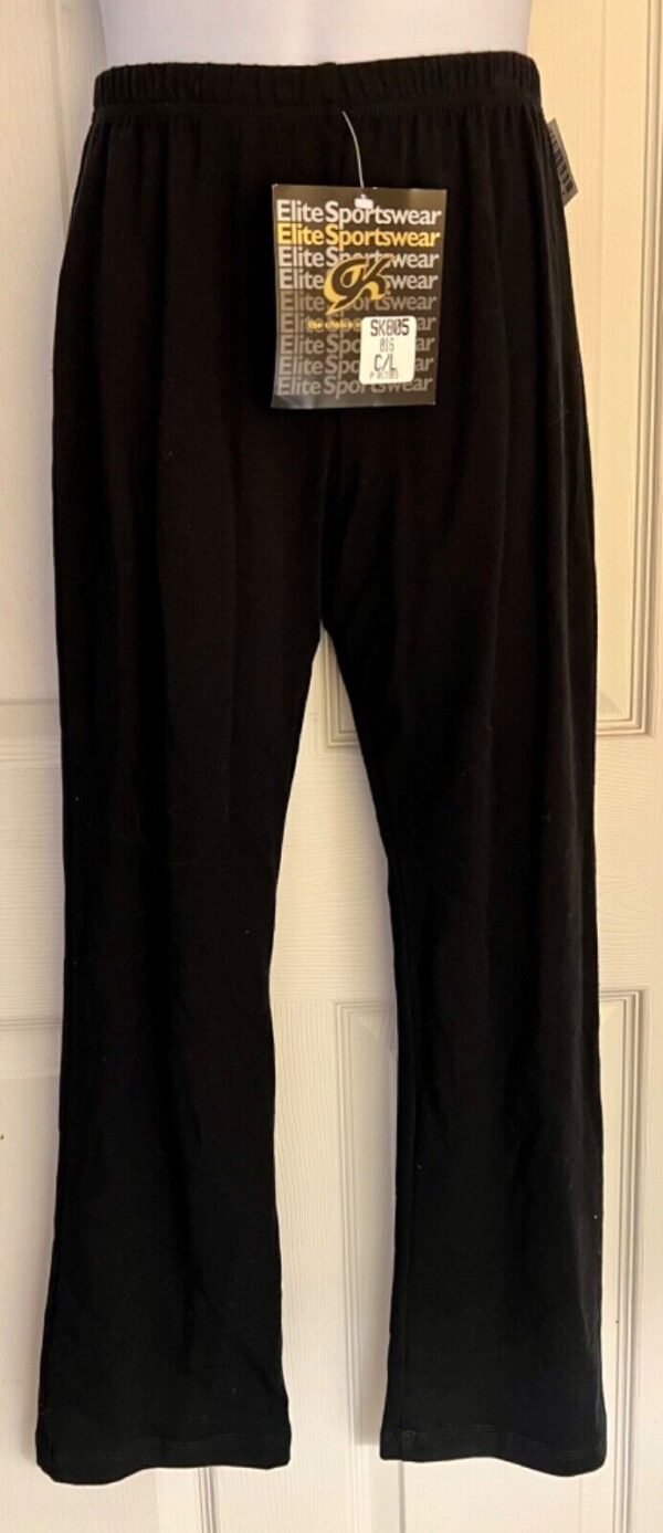 GK WARM UP CHILD LARGE BLACK COTTON/SPANDEX BOOT CUT ICE SKATE ATHLETIC PANTS CL