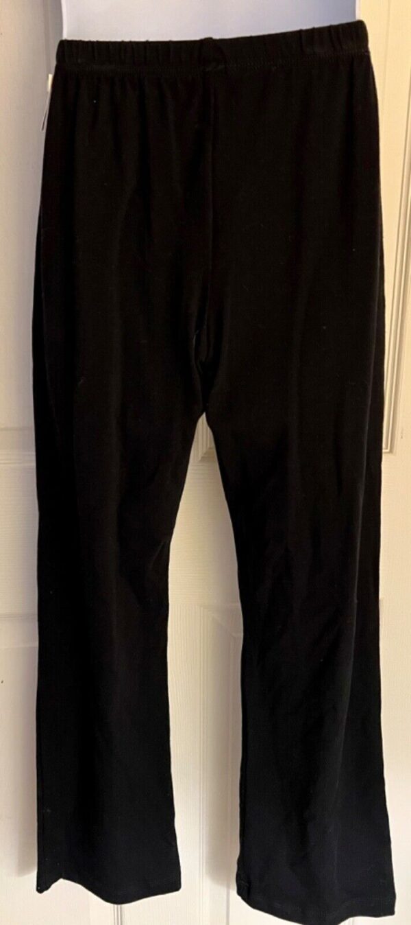 GK WARM UP CHILD LARGE BLACK COTTON/SPANDEX BOOT CUT ICE SKATE ATHLETIC PANTS CL - Image 4