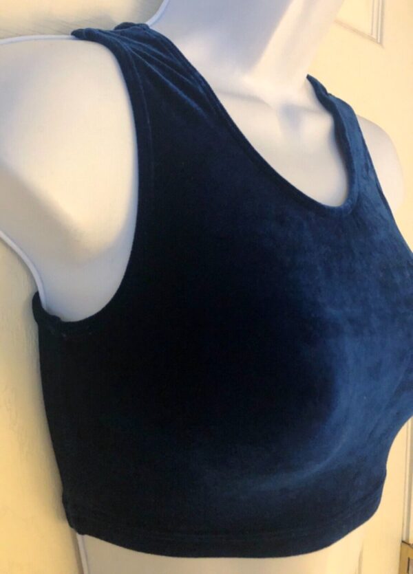 GK ELITE JAZZ DANCE CHEER ADULT MEDIUM ROYAL VELVET TANK CROP TOP Sz AM NWT! - Image 2