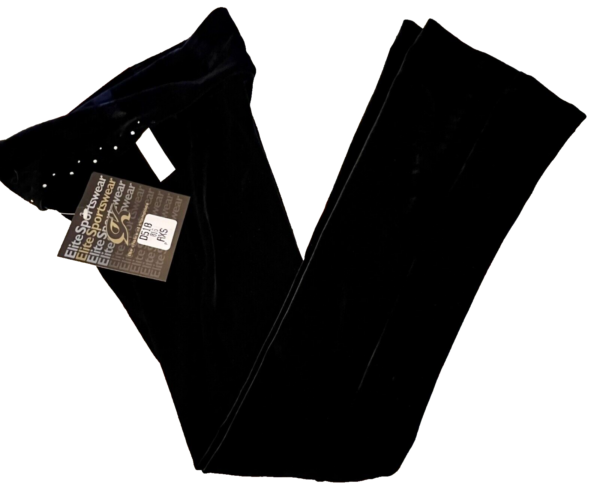 GK DANCE JAZZ ADULT X-SMALL BLACK SMOOTH VELVET FOLD-OVER JEWELED WB PANTS SZ XS - Image 6