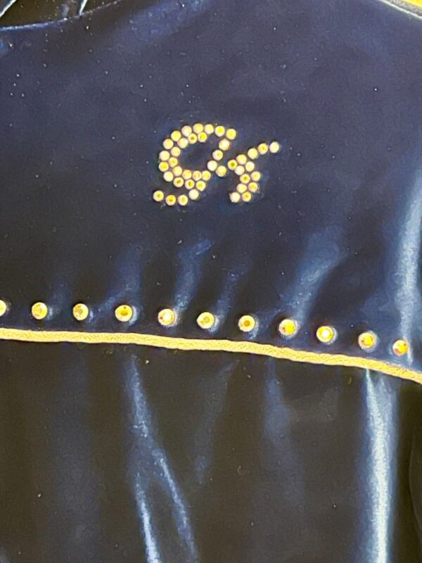 GK WARM UP JACKET LADIES X-SMALL SAPPHIRE VELVET FRONT ZIP HOODIE FOIL JEWELS XS - Image 2