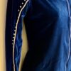 GK WARM UP JACKET LADIES X-SMALL SAPPHIRE VELVET FRONT ZIP HOODIE FOIL JEWELS XS - Image 3