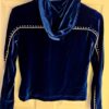 GK WARM UP JACKET LADIES X-SMALL SAPPHIRE VELVET FRONT ZIP HOODIE FOIL JEWELS XS - Image 8