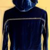GK WARM UP JACKET LADIES X-SMALL SAPPHIRE VELVET FRONT ZIP HOODIE FOIL JEWELS XS - Image 9