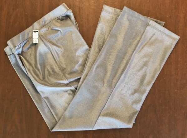 GK ICE SKATE DANCE WOMENS MEDIUM PEWTER IRIDESCENT PULL-ON PANTS Sz AM NWT! - Image 4