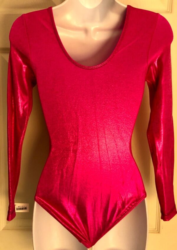 GK LONG SLEEVE LADIES BERRY MYSTIQUE HOLOGRAM GYMNASTICS DANCE LEOTARD Sz AS NWT - Image 5