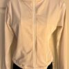 GK WARM UP JACKET LADIES SMALL WHITE VELVET FULL ZIP DANCE SKATE GYMNASTICS SZ S