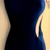 GK BIKETARD ADULT SMALL BLUE PURPLE VELVET WHITE FOIL DANCE GYMNASTIC TANK S