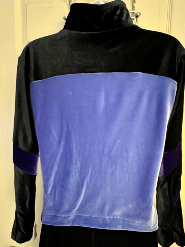 GK WARM UP JACKET LADIES X-SMALL PURPLE BLACK VELVET FRONT ZIP DANCE SKATE XS - Image 6