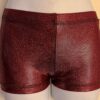 GK RED SHIMMER ADULT X-SMALL MICRO MINI FOIL GYMNAST DANCE WORKOUT SHORTS SZ XS - Image 3