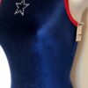 GK SAPPHIRE VELVET ADULT SMALL RACERBACK RED TRIM JA GYMNAST DANCE LEOTARD Sz AS - Image 4