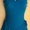 GK ICE FIGURE SKATE LADIES SMALL TURQUOISE MATTE TRICOT V-NECK TANK DRESS Sz AS