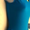 GK ICE FIGURE SKATE LADIES SMALL TURQUOISE MATTE TRICOT V-NECK TANK DRESS Sz AS - Image 3