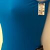 GK ICE FIGURE SKATE LADIES SMALL TURQUOISE MATTE TRICOT V-NECK TANK DRESS Sz AS - Image 5