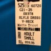 GK ICE FIGURE SKATE LADIES SMALL TURQUOISE MATTE TRICOT V-NECK TANK DRESS Sz AS - Image 6