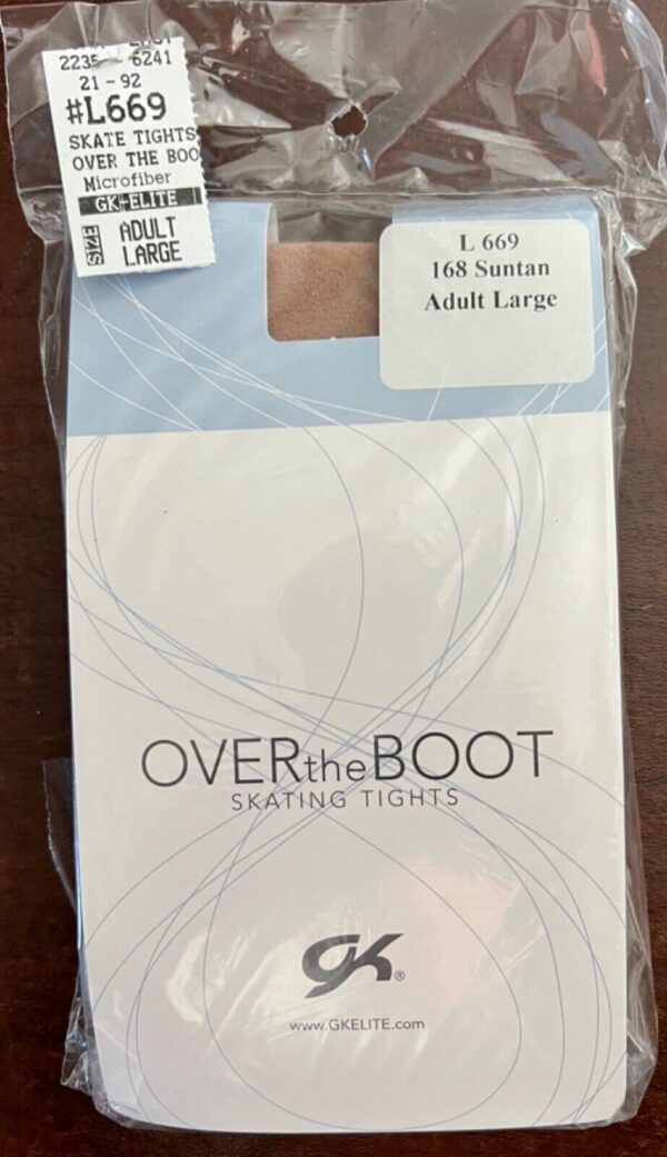 GK Elite OVER the BOOT ADULT LARGE SUNTAN MICROFIBER SKATING TIGHTS Sz AL NWT!