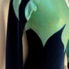 GK LgSLV ADULT SMALL WHITE GREEN FOIL NAVY VELVET GYMNASTICS DANCE LEOTARD SZ S - Image 2