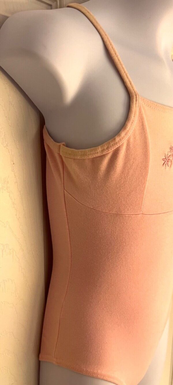 LEO'S DANCEWEAR CHILD MEDIUM BALLET PINK EMBROIRDERY CAMISOLE DANCE LEOTARD SZ M - Image 3