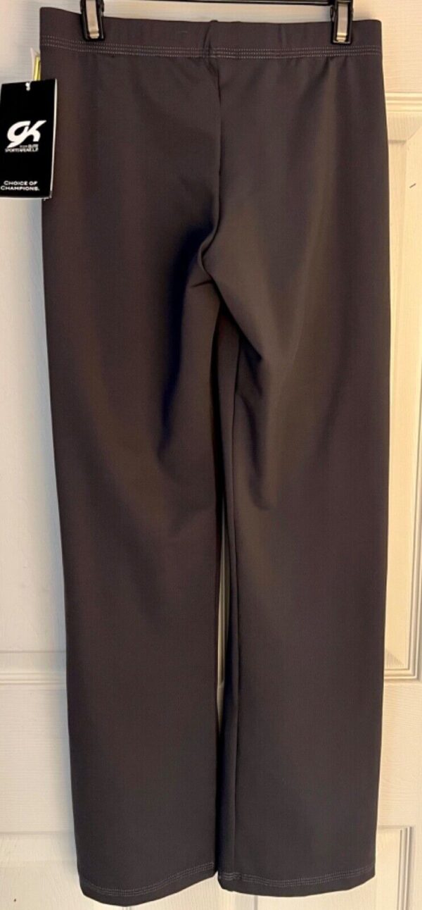 GK GRAY WARM-UP PANTS CHILD LARGE DRY TECH LOW RISE FITTED GYNMNASTS CHEER SZ L - Image 4